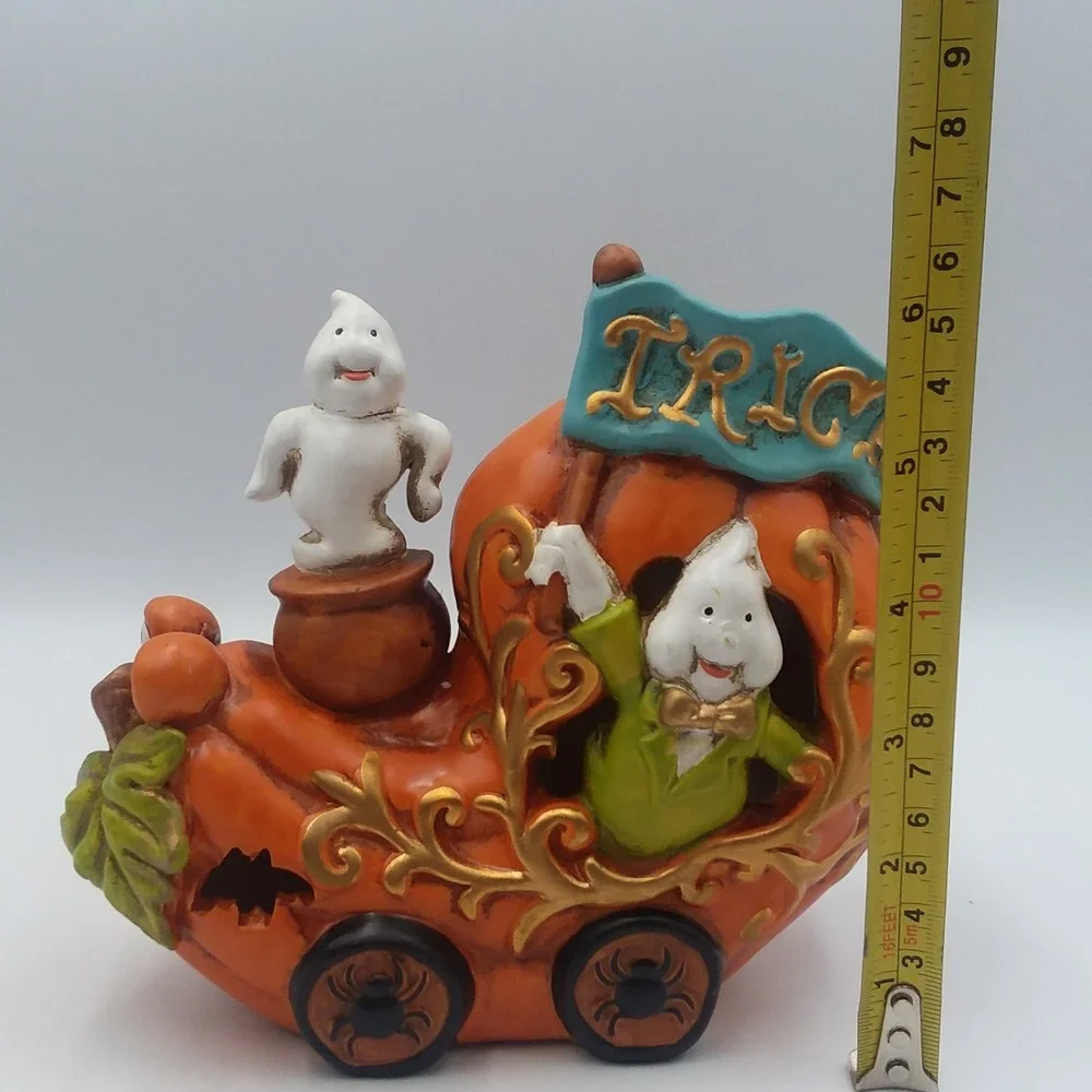Cracker Barrel Pumpkin Train Set Halloween‎ Decor Witch Ghost Cat